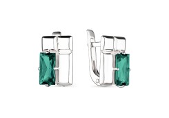 Серебряные cерьги классические с турмалином