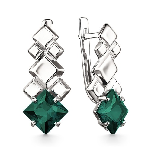 Серебряные cерьги классические с турмалином