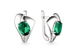 Серебряные cерьги классические с турмалином