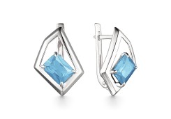 Серебряные cерьги классические с топазом