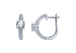 Серебряные cерьги с фианитом