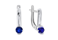 Серебряные cерьги с сапфиром