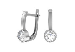 Серебряные cерьги с фианитом