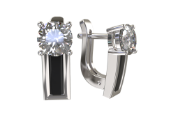 Серебряные cерьги с фианитом