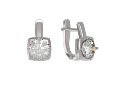 Серебряные cерьги с фианитом