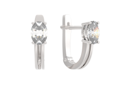 Серебряные cерьги с фианитом