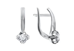 Серебряные cерьги с фианитом