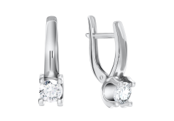 Серебряные cерьги с фианитом