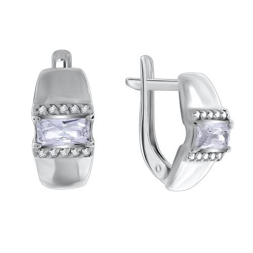 Серебряные cерьги с фианитом