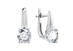 Серебряные cерьги с фианитом