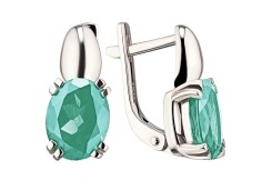 Серебряные cерьги с аквамарином