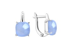 Серебряные cерьги с халцедоном