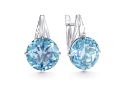 Серебряные cерьги с кварцем