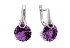 Серебряные cерьги с аметистом