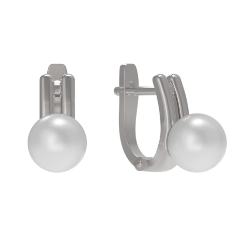 Серебряные cерьги с жемчугом