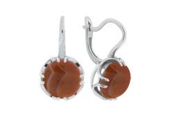 Серебряные cерьги с сердоликом