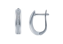 Серебряные cерьги с фианитом