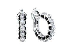 Серебряные cерьги с ониксом