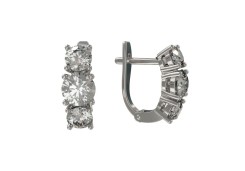 Серебряные cерьги с фианитом