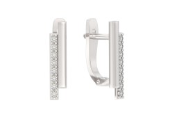 Серебряные cерьги с фианитом