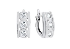 Серебряные cерьги с фианитом