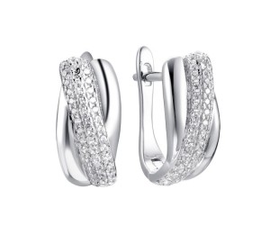 Серебряные cерьги с фианитом