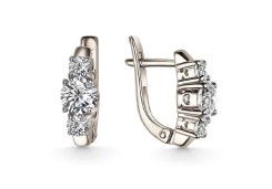 Серебряные cерьги с фианитом