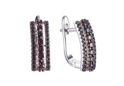 Серебряные cерьги с фианитом