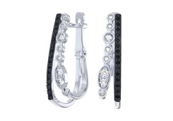 Серебряные cерьги с фианитом