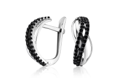 Серебряные cерьги с фианитом