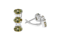 Серебряные cерьги с султанитом