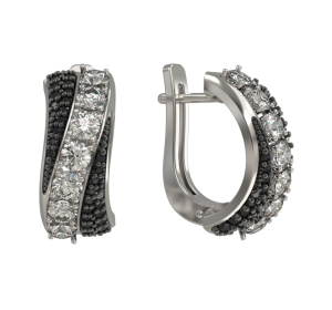 Серебряные cерьги со шпинелью