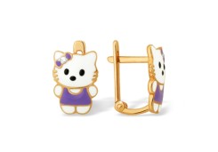 Золотые cерьги классические с эмалью