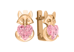 Золотые cерьги классические с фианитом