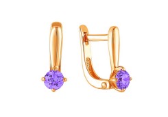 Золотые cерьги с фианитом