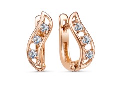 Золотые cерьги с фианитом