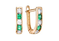 Золотые cерьги с фианитом