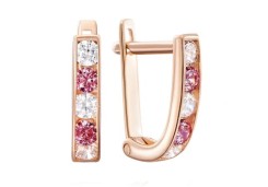 Золотые cерьги с фианитом