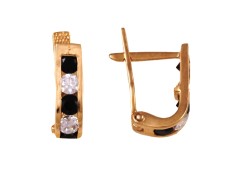 Золотые cерьги с фианитом