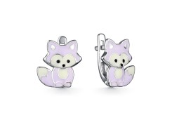 Серебряные cерьги классические с эмалью