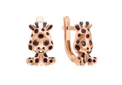 Серебряные cерьги классические с позолотой с эмалью