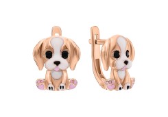 Серебряные cерьги классические с эмалью