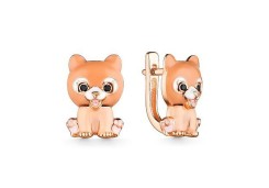 Серебряные cерьги классические с эмалью