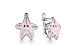 Серебряные cерьги классические с эмалью