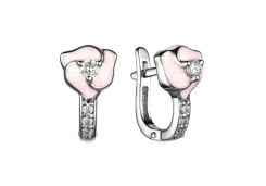 Серебряные cерьги классические с эмалью