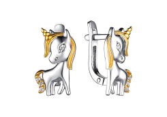 Серебряные cерьги классические с фианитом