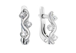 Серебряные cерьги классические с фианитом