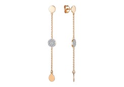 Золотые cерьги пусеты (гвоздики) с бриллиантом