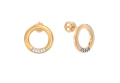 Золотые cерьги пусеты (гвоздики) с бриллиантом