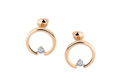Золотые cерьги пусеты (гвоздики) с бриллиантом